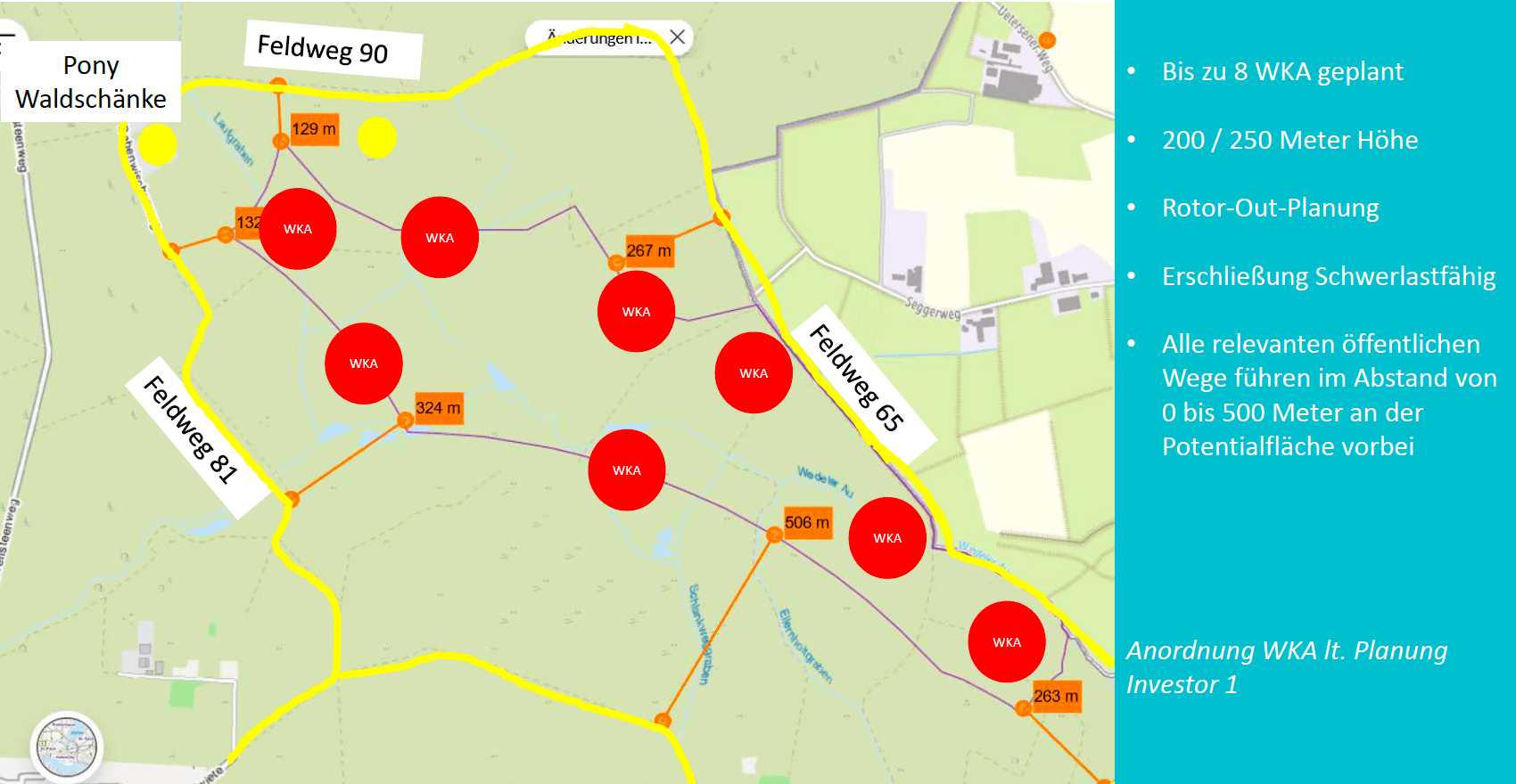 Geplante Windkraftanlagen in der Feldmark